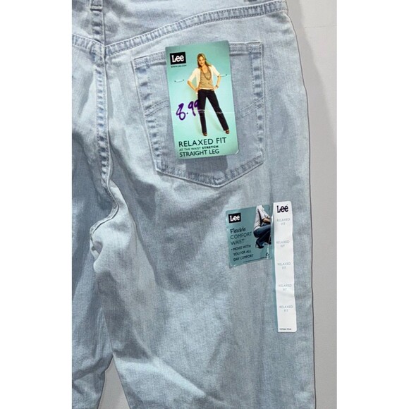 Y2K Lee Relaxed Fit Straight Leg Jeans Light Wash Women’s Size 12 NWT Store Tag - Picture 2 of 9
